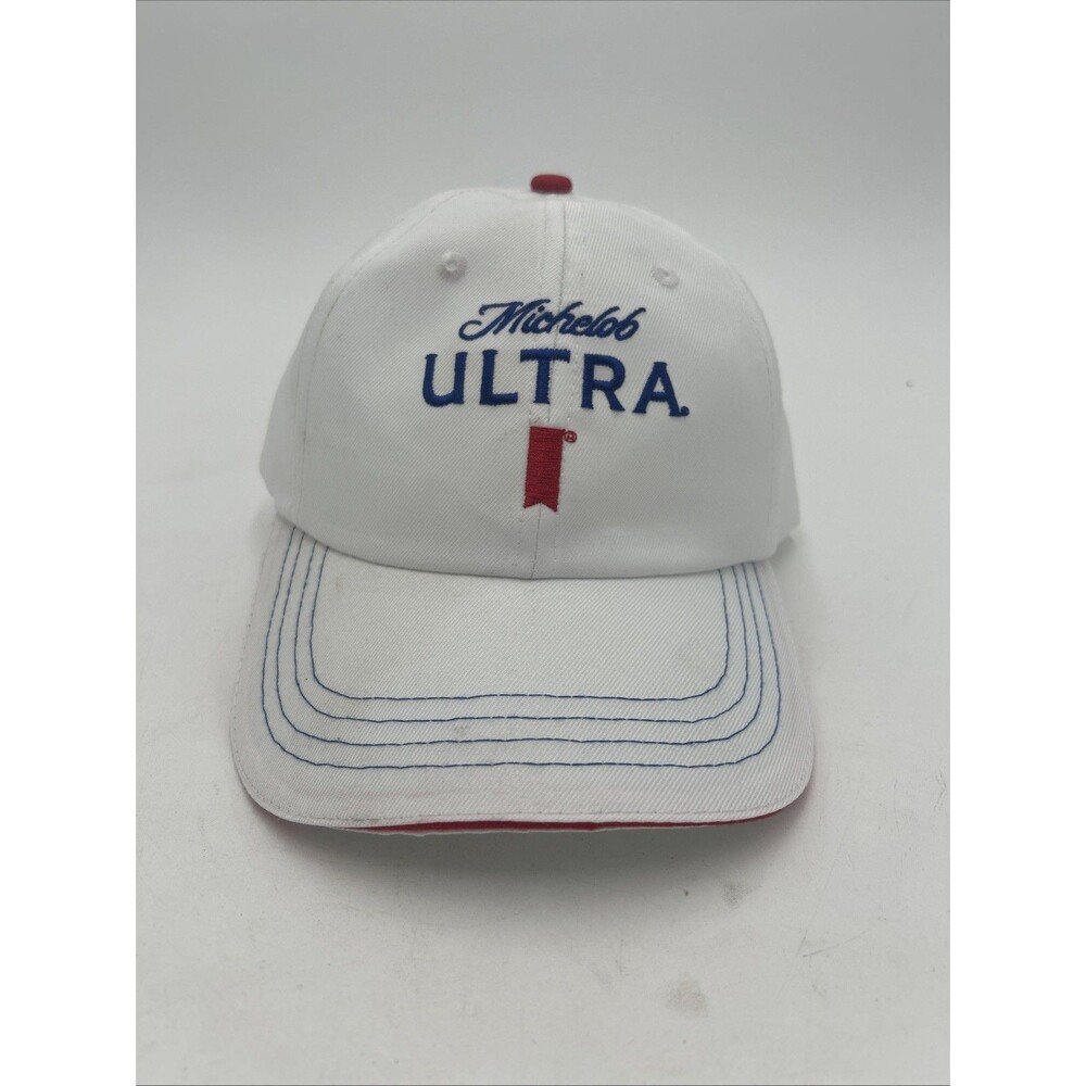 Michelob ULTRA Dad Hat Baseball Cap Men's Adjustable OSFM White Red Blue Beer